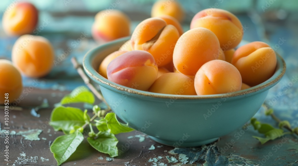 Fresh Apricots in a Blue Bowl - Still Life Photography Fresh Apricots in a Blue Bowl - Still Life Photography