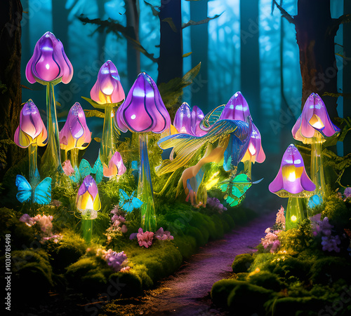 Natural landscape.fantasy world of fairytale country with houses and flowers Cartoon style Advertising for a book.generative ai