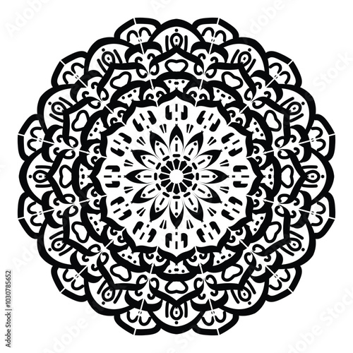 Circular pattern in the form of a mandala. Henna tattoo mandala. Mehndi style. Decorative pattern in oriental style. mandala design.