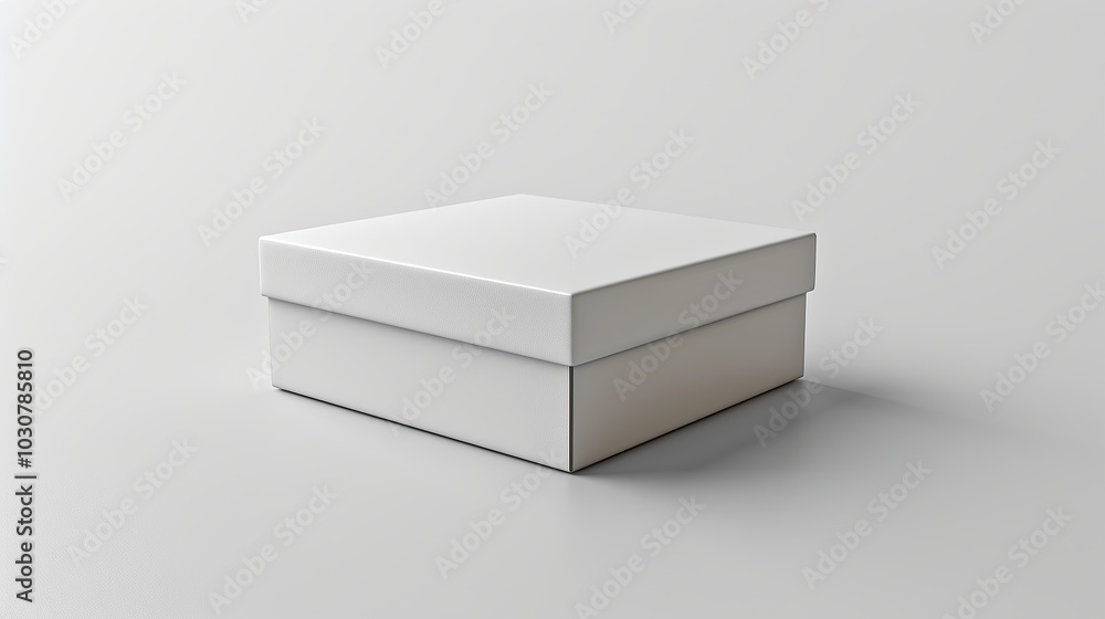 Realistic 3D mockup of a sleek white box for versatile packaging presentations. Isolated on a white background for a clean appearance. Perfect for product branding. cardboard, package. High Realistic 3D mockup of a sleek white box for versatile packaging presentations. Isolated on a white background for a clean appearance. Perfect for product branding. cardboard, package. High