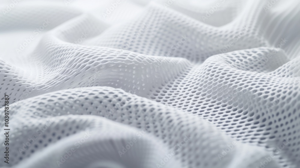 Naklejka premium White Mesh Fabric Texture Background - Close Up
