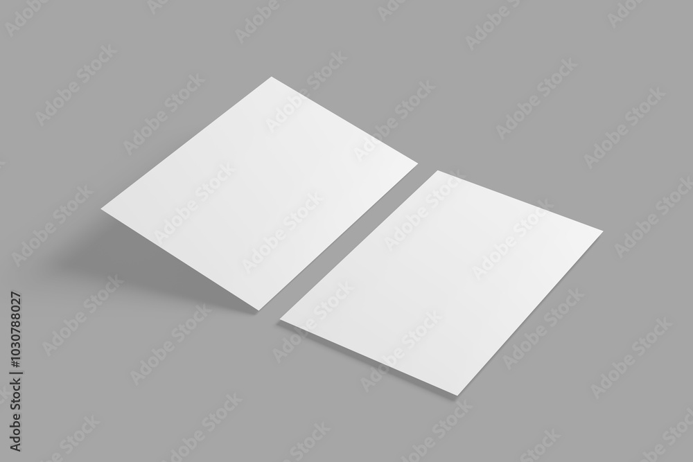 Realistic blank postcard illustration for mockup. 3D Render. Realistic blank postcard illustration for mockup. 3D Render.