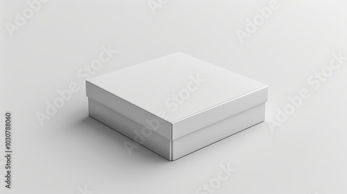 Sleek white box 3D mockup for versatile, realistic product packaging. Isolated on a white background for a clean presentation. cardboard, package, product, shipping, mockup, packaging. High