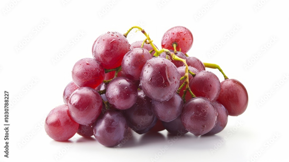 Vibrant and Juicy: A Cluster of Fresh Red Grapes Isolated on a White Background in Aspect Ratio Vibrant and Juicy: A Cluster of Fresh Red Grapes Isolated on a White Background in Aspect Ratio
