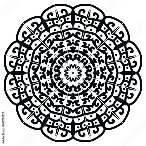 Circular pattern in the form of a mandala. Henna tatoo mandala. Mehndi style. Decorative pattern in oriental style. mandala design.