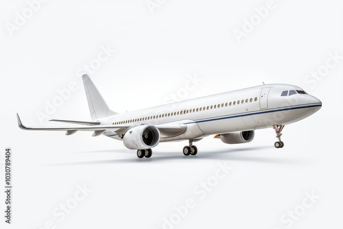 Airliner on withe background. PNG cutout. Airliner related themes. Images for graphic designers. Travel agency. Isolated plane. Image for website.