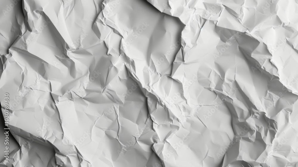 Crumpled White Paper Texture - Abstract Background Crumpled White Paper Texture - Abstract Background