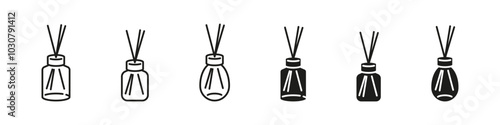 Aroma diffuser vector icon set