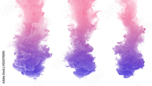 Abstract swirling pink and purple ink clouds in a vibrant gradient formation