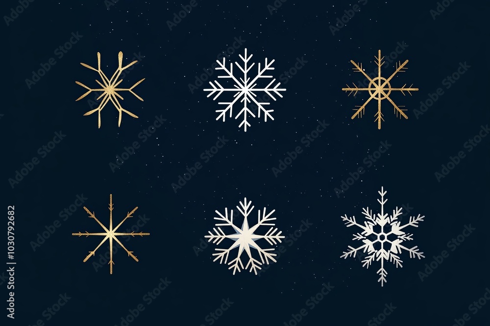Elegant collection of decorative snowflake designs Elegant collection of decorative snowflake designs