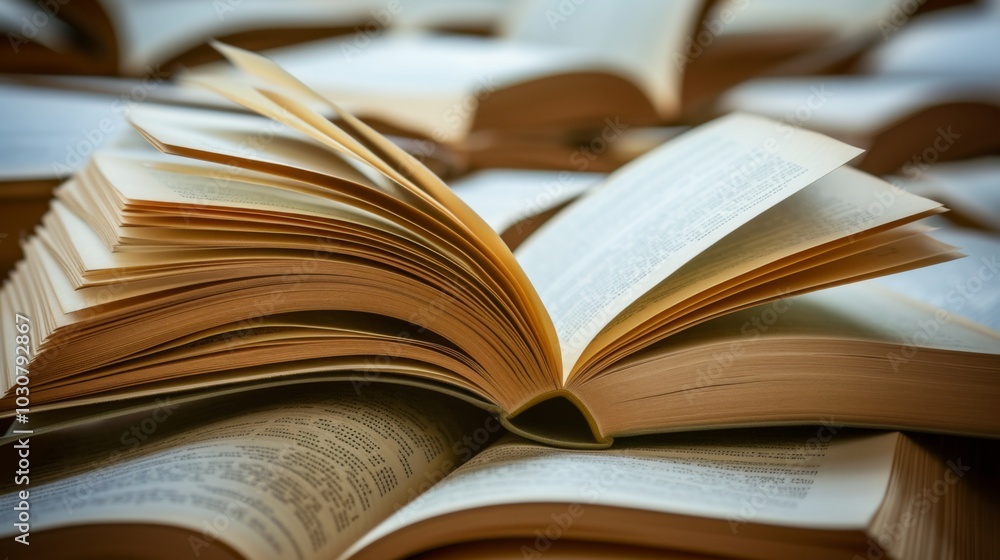 Open Book with Pages Spread - Knowledge and Literature