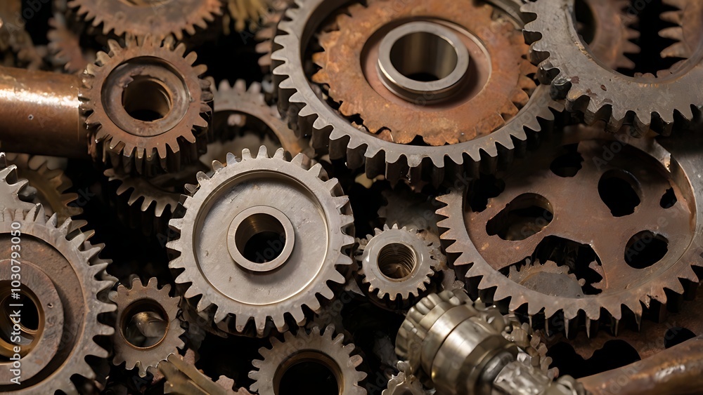 Joints made of rusty gears and metal, symbolizing the stiffness, pain, and immobility caused by arthritis. Joints made of rusty gears and metal, symbolizing the stiffness, pain, and immobility caused by arthritis.
