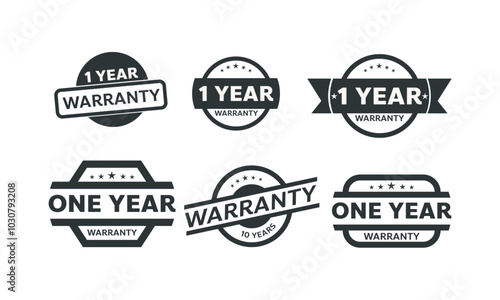 1 year waranty vector  photo