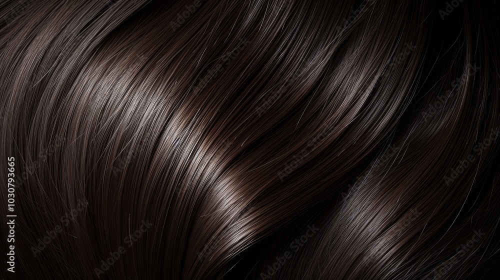 Close-up of Smooth, Shiny Dark Hair Texture Close-up of Smooth, Shiny Dark Hair Texture