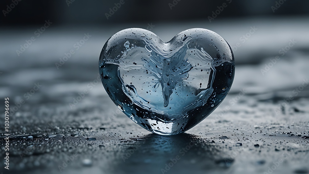 A heart made of ice, slowly melting, symbolizing the dangerous effects of hypothermia on the body. A heart made of ice, slowly melting, symbolizing the dangerous effects of hypothermia on the body.