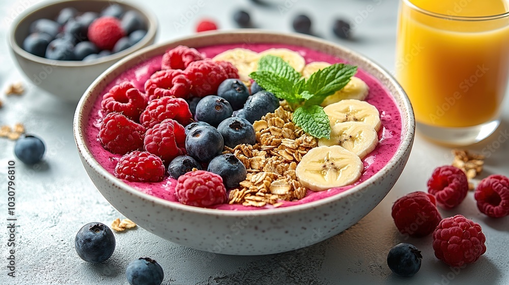 Delicious Berry Smoothie Bowl with Toppings Delicious Berry Smoothie Bowl with Toppings