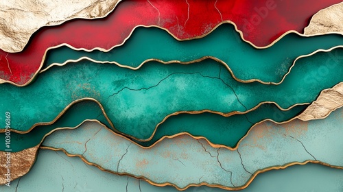 Alcohol Ink Art with Gold Edges and Stained Glass Background