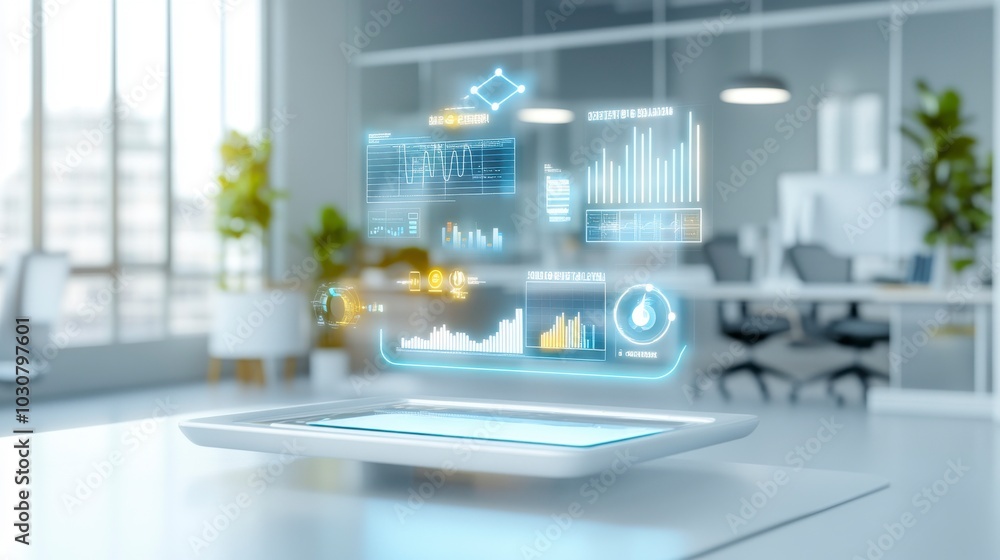 Digital Workspace Bathed in Blue Light Digital Workspace Bathed in Blue Light