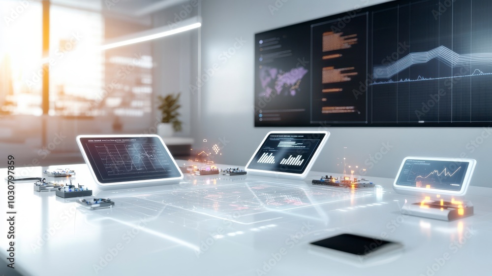 Modern Digital Workspace with Interactive Devices Modern Digital Workspace with Interactive Devices
