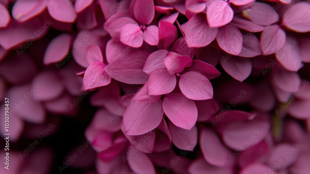 Pink Hydrangea Blooms: A close-up macro shot of delicate, vibrant pink hydrangea blossoms, showcasing their intricate textures and soft, velvety petals. Pink Hydrangea Blooms: A close-up macro shot of delicate, vibrant pink hydrangea blossoms, showcasing their intricate textures and soft, velvety petals.