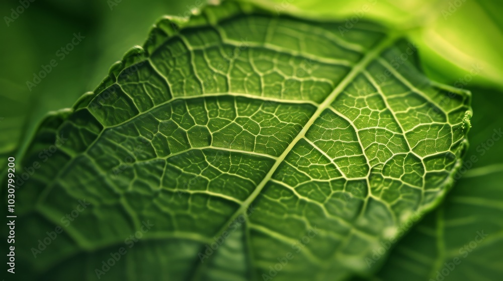 Green Leaf Texture: Close Up of a Leaf's Veins Green Leaf Texture: Close Up of a Leaf's Veins