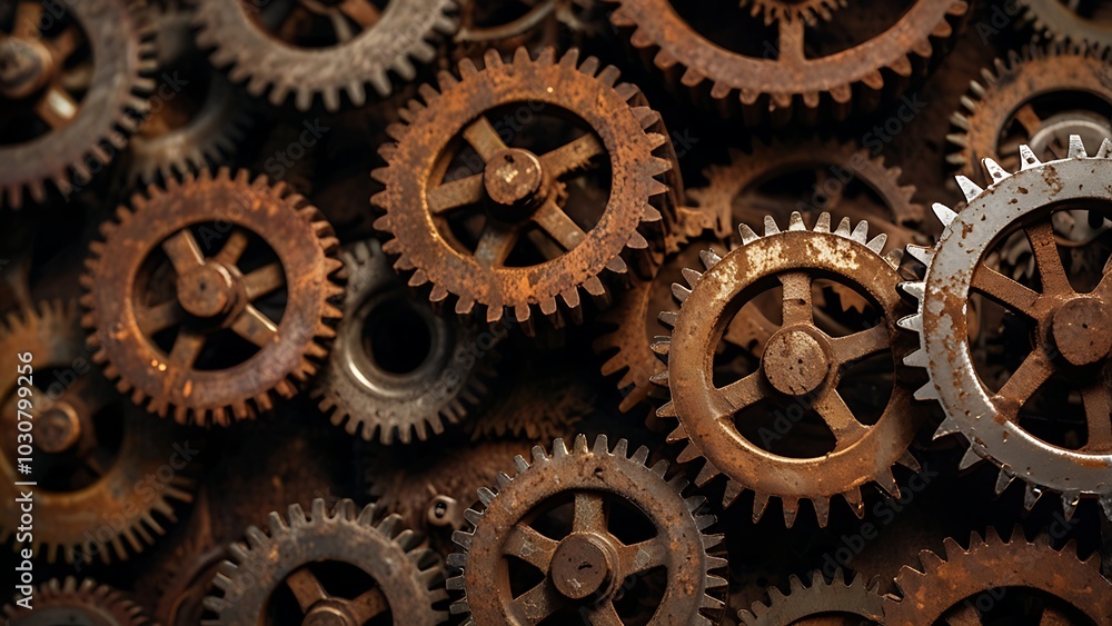 Joints made of rusty gears and metal, symbolizing the stiffness, pain, and immobility caused by arthritis. Joints made of rusty gears and metal, symbolizing the stiffness, pain, and immobility caused by arthritis.