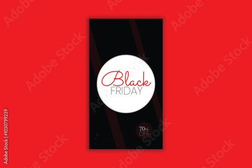 Story Black Friday sale social media post banner design template 