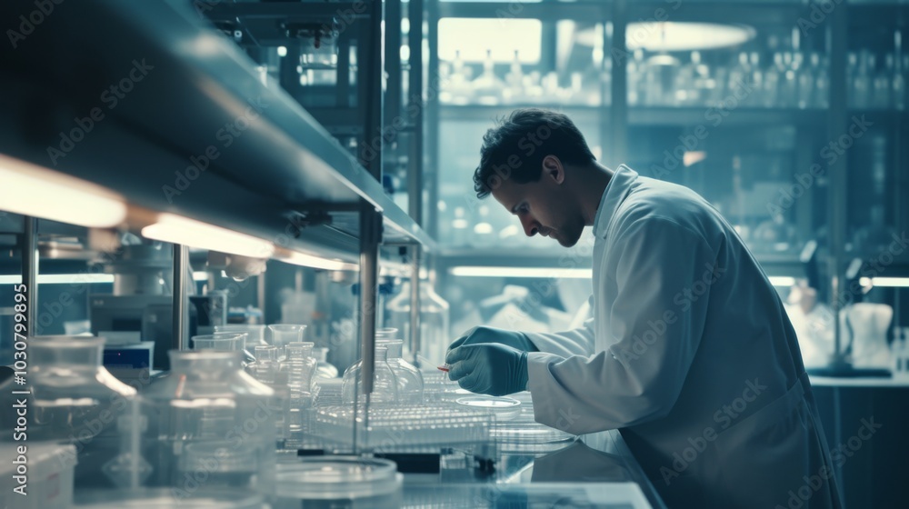 Scientist Working in a Modern Laboratory Scientist Working in a Modern Laboratory