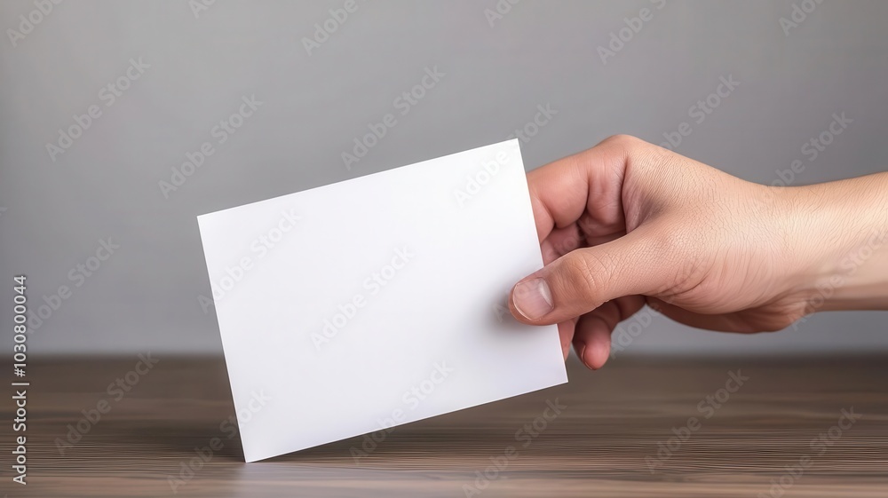 A hand holds a blank white card against a neutral background, symbolizing creativity, potential, or an invitation for expression. A hand holds a blank white card against a neutral background, symbolizing creativity, potential, or an invitation for expression.