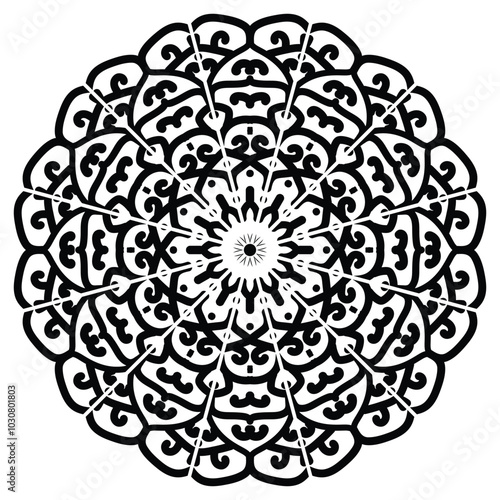 Simple mandala design for coloring. Vector floral mandala. Geometric ornamental mandalas