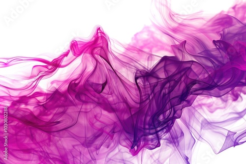 A close-up shot of pink and purple smoke swirling together