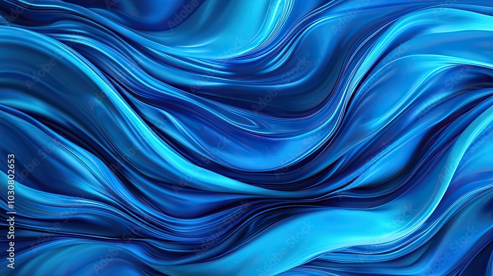 Abstract blue wave pattern on a smooth surface, ideal for backgrounds. Abstract blue wave pattern on a smooth surface, ideal for backgrounds.