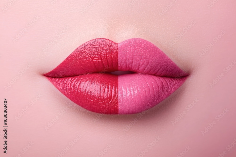 A close-up shot of a woman's lips with pink lipstick, ideal for beauty or cosmetics related projects A close-up shot of a woman's lips with pink lipstick, ideal for beauty or cosmetics related projects