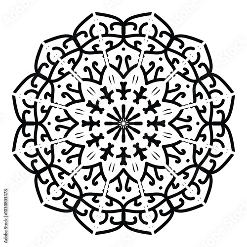 Simple mandala design for coloring. Vector floral mandala. Geometric ornamental mandalas