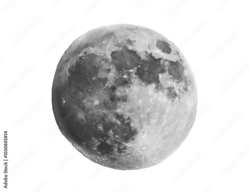 Close up picture of full moon isolated on white, clipping Close up picture of full moon isolated on white, clipping