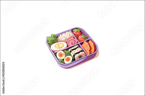 Lunch box Vector illustration Clipart, Lunch box & tiffin box Clipart, food lunch box.