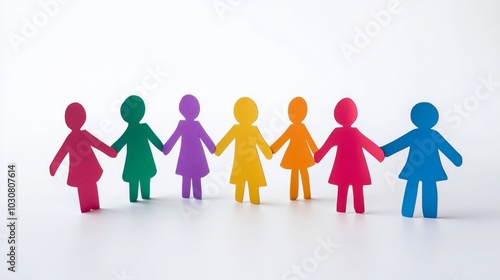 Colorful Paper Figures Holding Hands: A Symbol of Unity and Diversity