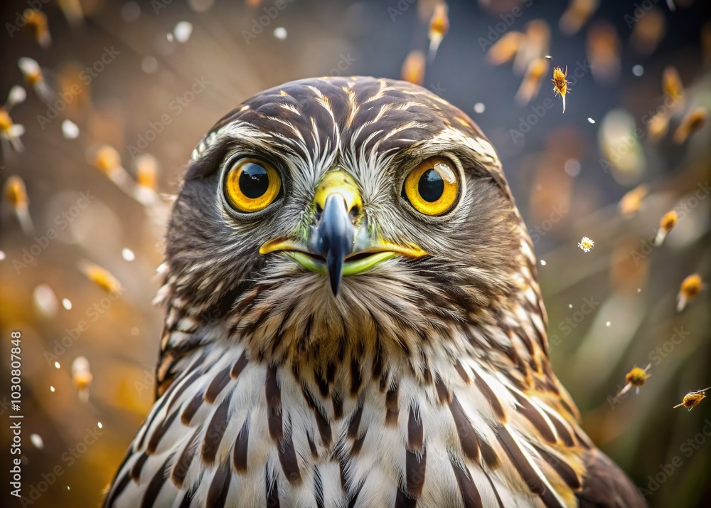Northern Goshawk Chick Portrait in Chukotka - Natural Habitat Close-Up Photography Northern Goshawk Chick Portrait in Chukotka - Natural Habitat Close-Up Photography