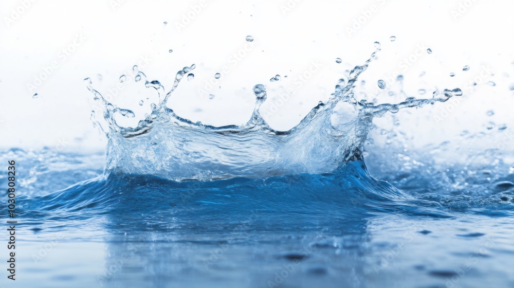 Water Splash: Close-up of a Refreshing Water Drop Water Splash: Close-up of a Refreshing Water Drop