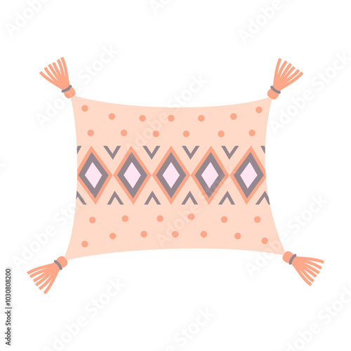 decorative pillow isolated, flat style