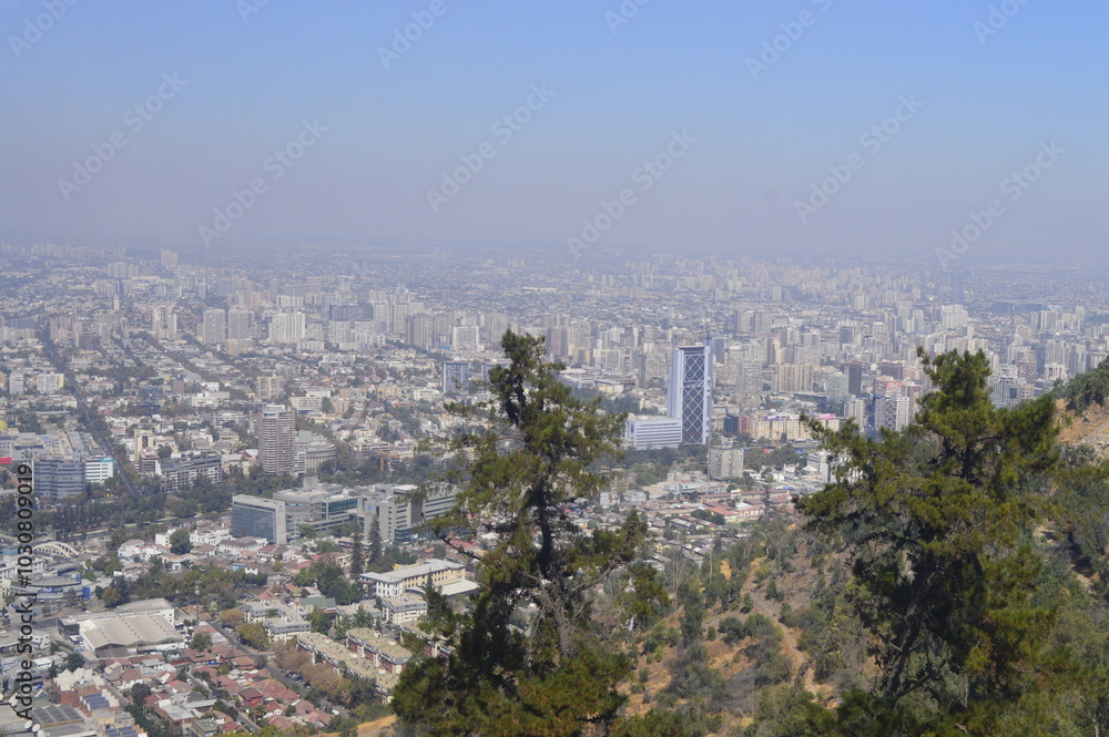 Vista de cima da cidade de Santiago do Chile Vista de cima da cidade de Santiago do Chile