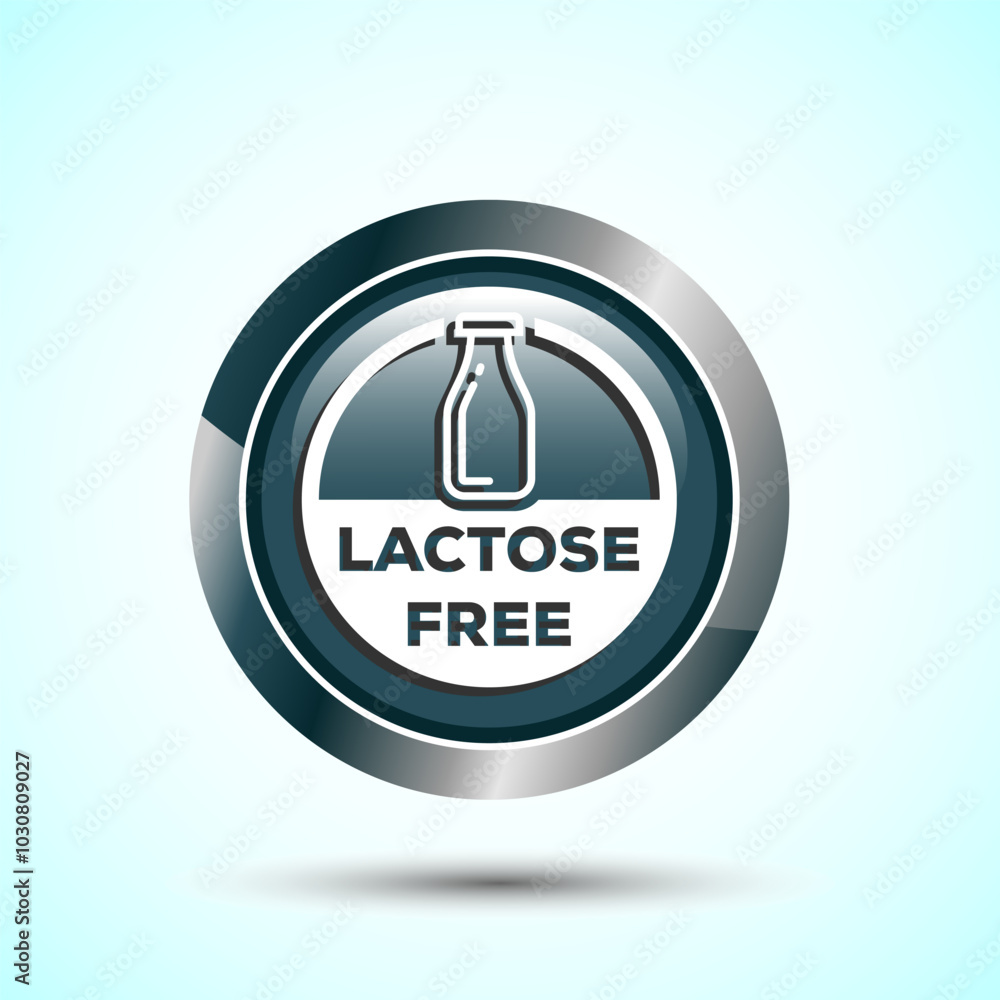 Lactose Free Icon Design Illustration, Healthy Food Concept, Gray Color Round Button Design Lactose Free Icon Design Illustration, Healthy Food Concept, Gray Color Round Button Design