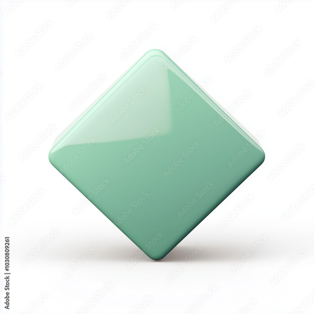 diamond 3D mint color on a white background diamond 3D mint color on a white background