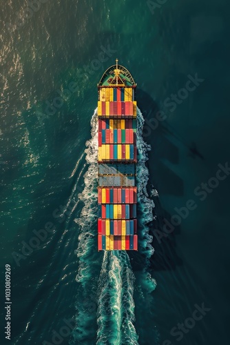 Container Ship at Sea