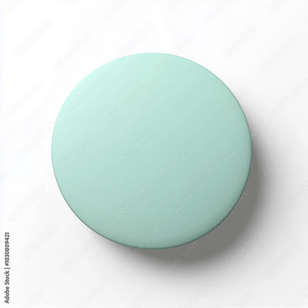 3D mint-colored circle on a white background 3D mint-colored circle on a white background