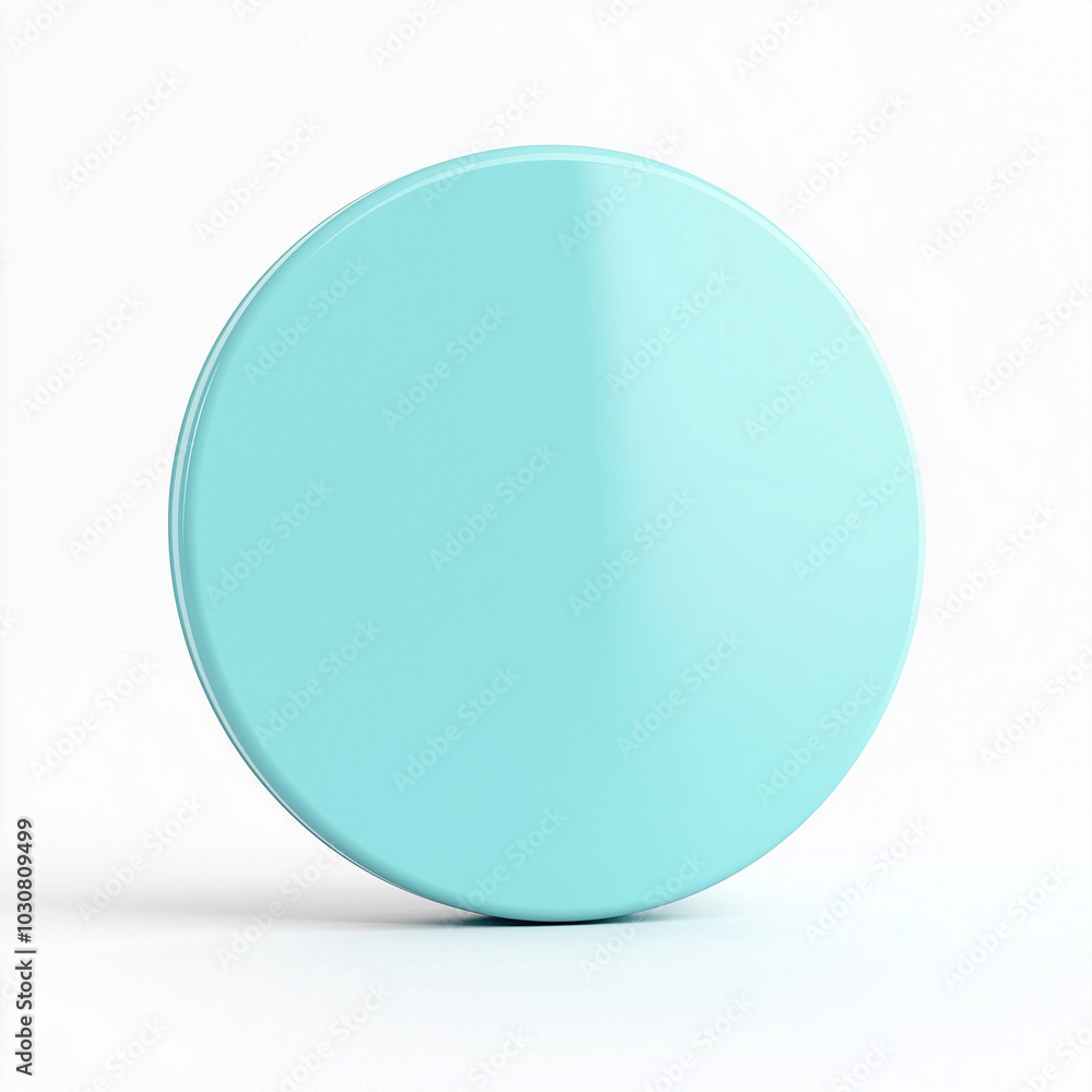3D mint-colored circle on a white background 3D mint-colored circle on a white background