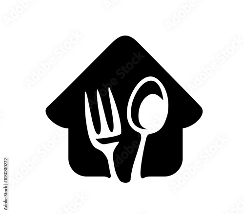 Restaurant or cafe logo. Food service concept symbol sign, simple vector