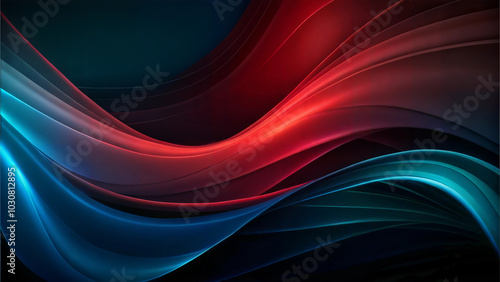 Abstract flowing waves in red and blue tones for modern backgrounds and graphic design 