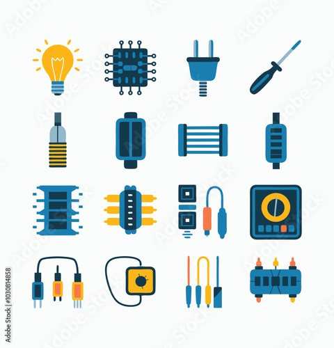 Electrical engineering icons symbol illustration