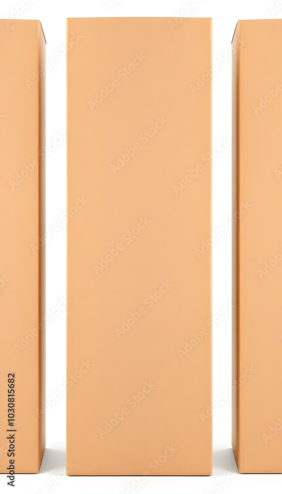 Blank brown tall cardboard Wine paper box isolated on white background. Packaging template mockup collection. Stand-up Half Side view package isolated with white highlights, png Blank brown tall cardboard Wine paper box isolated on white background. Packaging template mockup collection. Stand-up Half Side view package isolated with white highlights, png